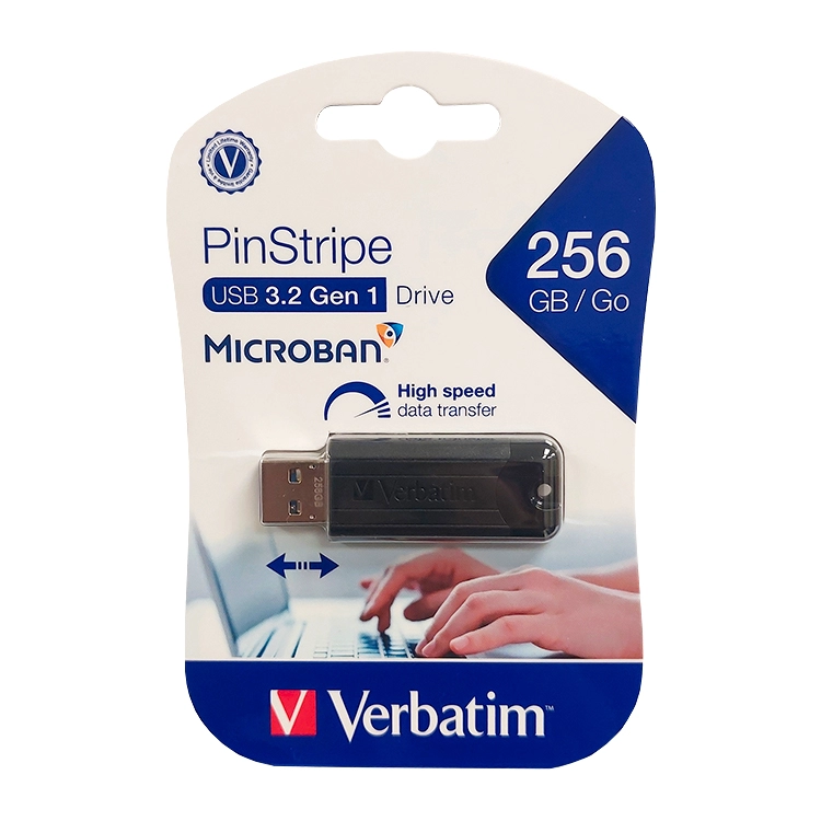 Pendrive Verbatim 256 GB Pinstripe Negro Art.#49320